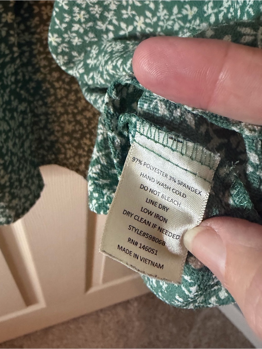 Monteau Green Floral Button-Front Midi Dress - Picture 3 of 6